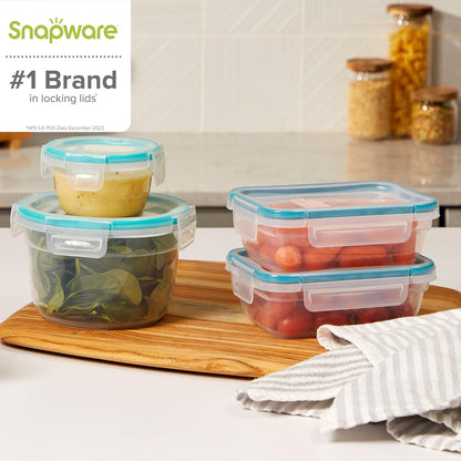 Snapware Plastic Total Solution (21-Pack) Large Food Storage Containers Set, Meal Prep Containers with Plastic BPA-Free Lids & 4 Locking Tabs, Microwave, Dishwasher, and Freezer Safe