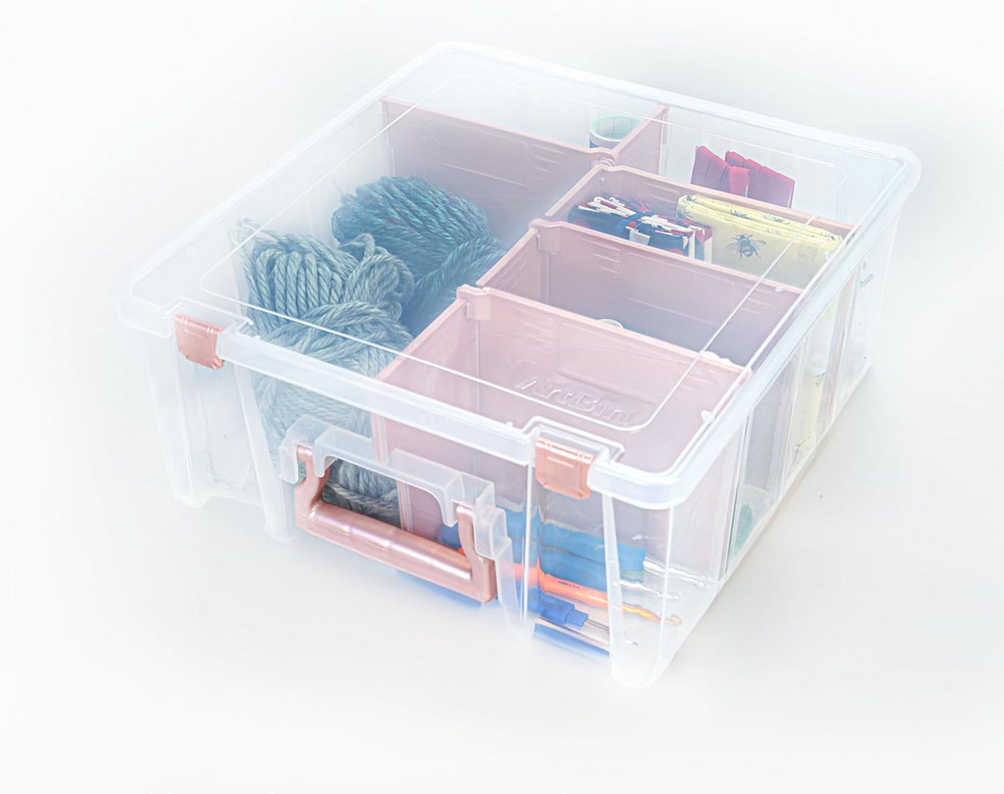 ArtBin 6990SO Super Satchel Double Deep Compartment Box - Art Storage with 8 Removable Compartments, Smart Closure for Craft Supplies (Gold - Pack of 1)