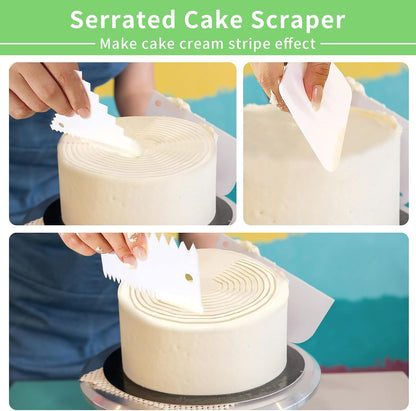 Cake Scraper, 6 Pcs Cake Smoother Scraper, Dough Scraper Blue