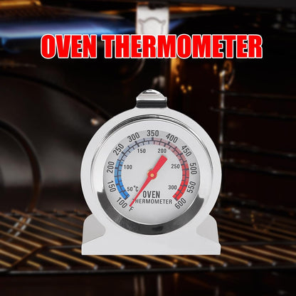 Oven Thermometer 100-600°F/50-300°C Stainless Steel Kitchen Cooking Thermomete OvenTemperature Gauge Grill Fry Chef Thermometer Oven Baking Chef Thermometer for Kitchen Cooking Baking