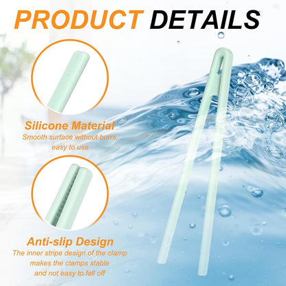 uxcell 8.7" Silicone Toast Tongs, 2Pcs Kitchen Tong Heat Resistant Kitchen Utensil for Cooking Toaster Salad Food BBQ Pan Bacon Fried Steak, Light Green