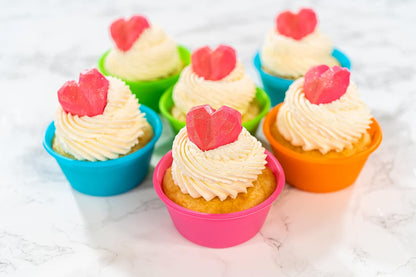 Bakerpan Silicone Jumbo Muffin Liners for Baking - Set of 8 Large 3.5 Inch Air Fryer Muffin Cups & Jumbo Cupcake Liners for Egg Bites, Quiche, Cheesecake & Muffins - Non-Stick, BPA-Free