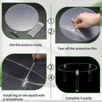 1 Piece Clear Drink Dispenser Stand, Fit Max 7.87 Inch Diameter of Glass Beverage Dispenser, Acrylic Plant Stand for Parties and Events (Height: 9.8cm/4"）