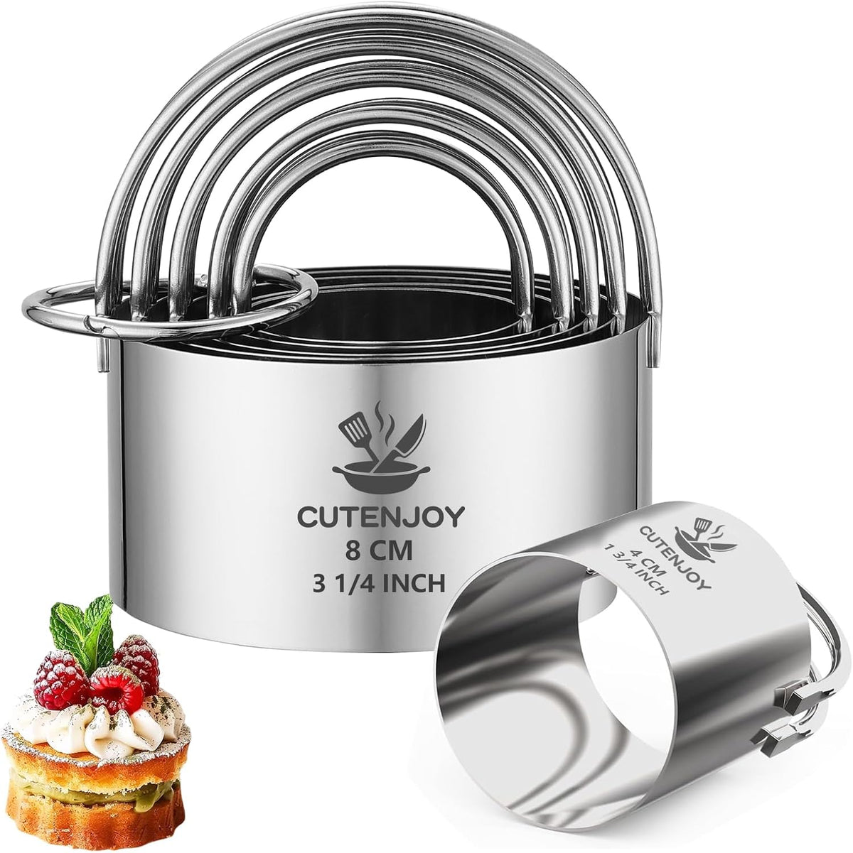 Round Cookie Cutters (2, 3, 3.5, 4, 5, 6 Inch) Biscuit Cutter Set