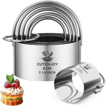 Round Cookie Cutters (2, 3, 3.5, 4, 5, 6 Inch) Biscuit Cutter Set