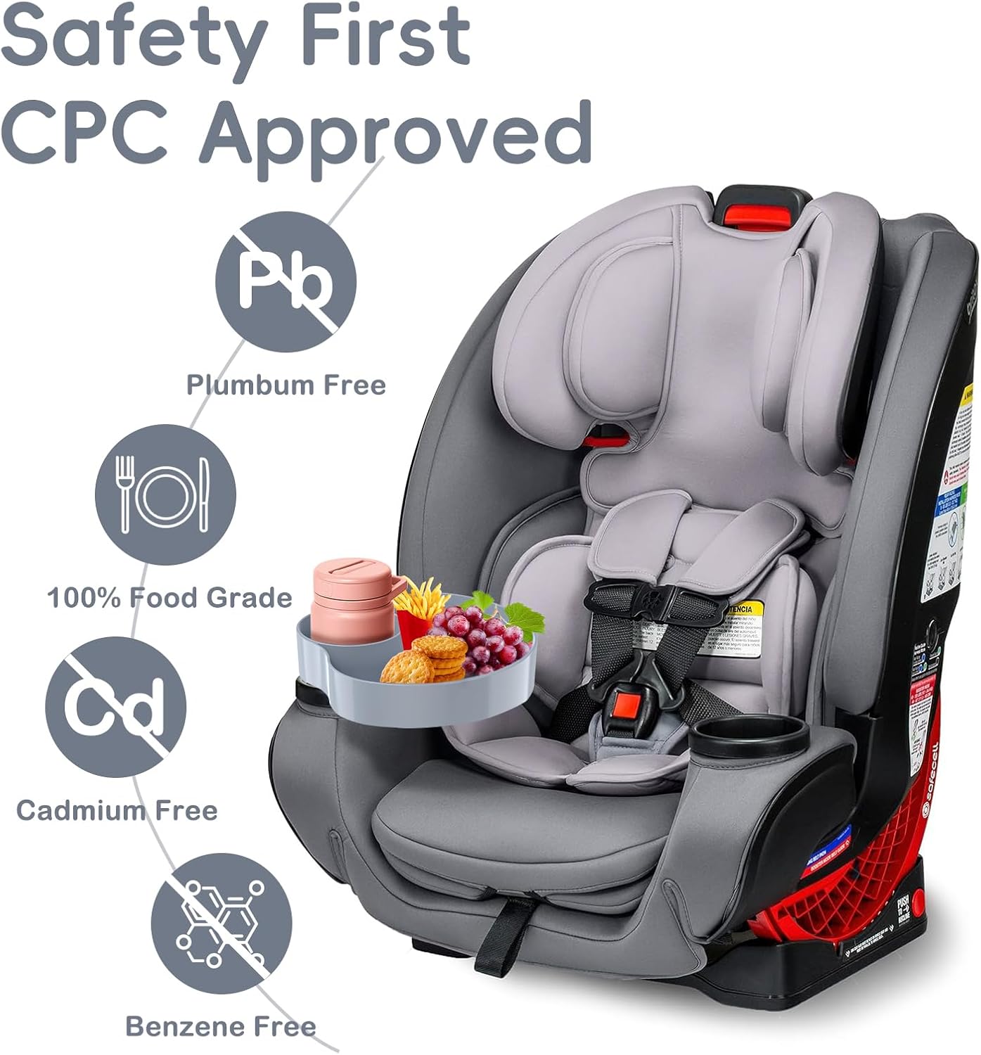 [2 Packs Blue & Pink] Kids Car Seat Tray, Travel Tray with Cup Holder for Toddler Baby, Kids Car Seat Food Snack Organizer for Road Trip, Stroller snack Organizer Travel Must Haves Toddler Must Haves