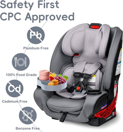 [2 Packs Blue & Pink] Kids Car Seat Tray, Travel Tray with Cup Holder for Toddler Baby, Kids Car Seat Food Snack Organizer for Road Trip, Stroller snack Organizer Travel Must Haves Toddler Must Haves