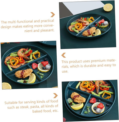Divided Food Plate Three-compartment Pp Tray for Portion Control Stylish Breakfast Serving Food-grade Material for Dieting and Meal Prep
