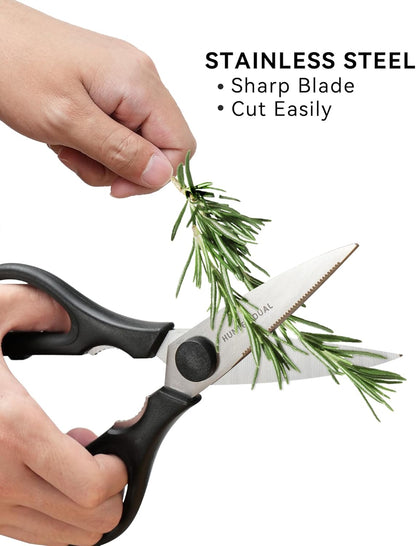 Kitchen Scissors for Food, HUNTER.DUAL Heavy Duty Come Apart Poultry Shears for Cooking, All Purpose for Cutting Chicken, Meat, Fish & Vegetables (Auqa, 8.35 Inch)