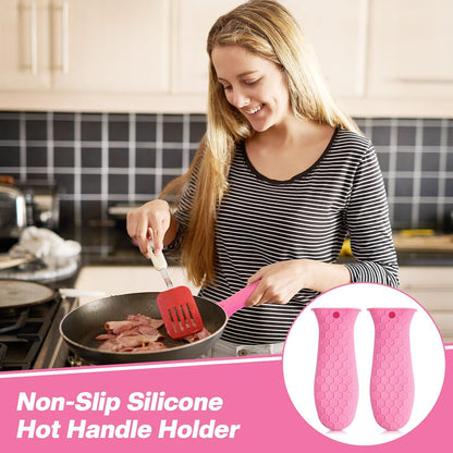 Patelai 2pcs Silicone Pan Handle Sleeve for Cast Iron Skillet, Black
