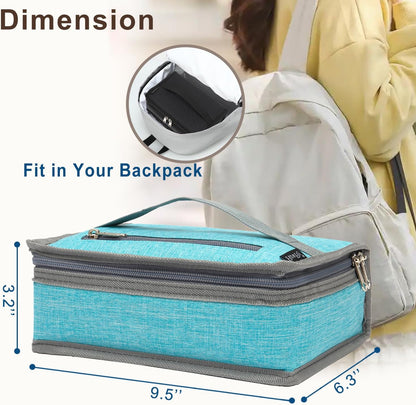 FlowFly Small Insulated Lunch box Portable Soft Bag Mini Cooler Thermal Meal Tote Kit with Handle for Work & School, Black
