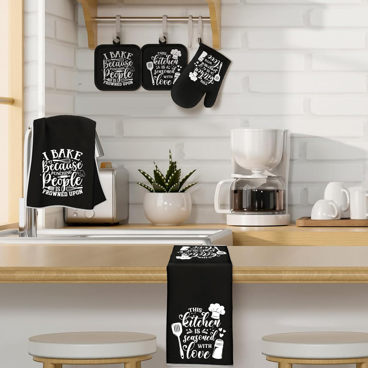 Sratte 6 Pcs Farmhouse Kitchen Decor Accessories Set