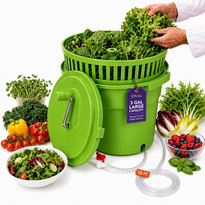 Commercial Salad Spinner - 3 Gallon Large Capacity Lettuce Dryer
