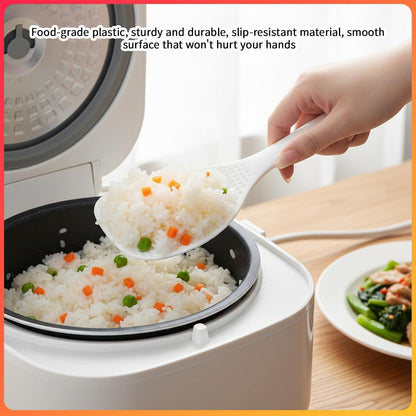 2 Pcs White Plastic Rice Paddle Spoon, 7.5 Inch Non-Stick Rices Paddle