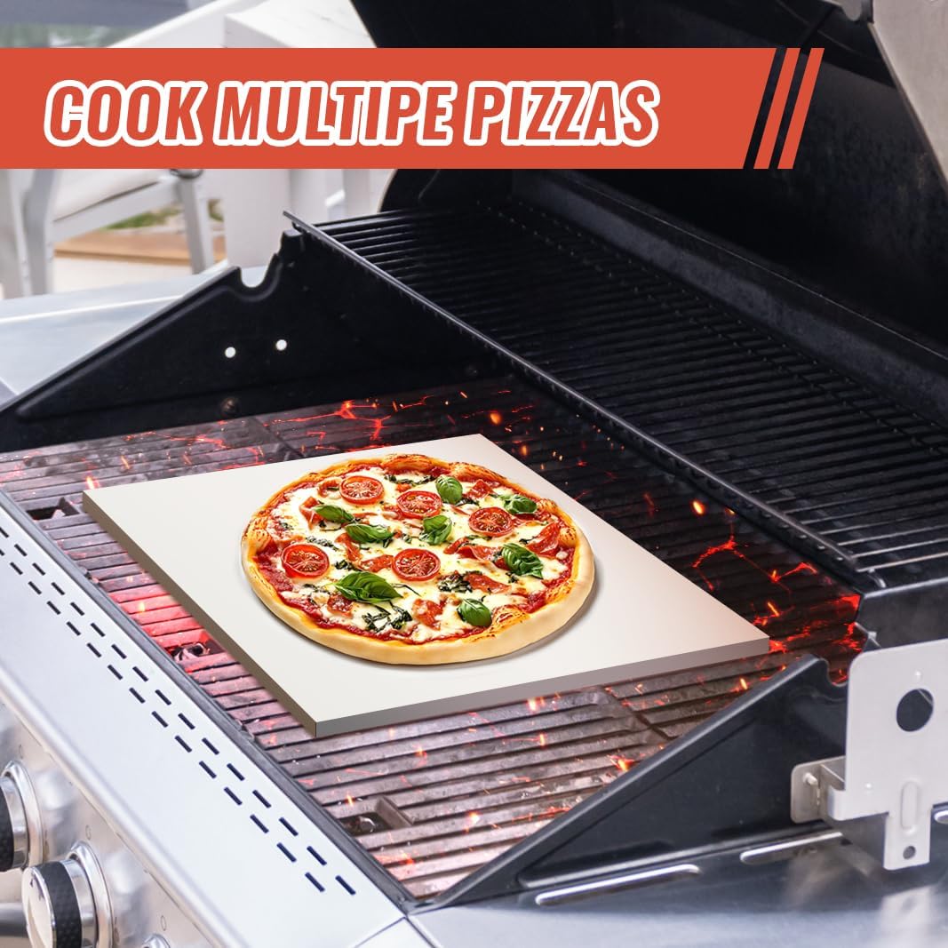 Extra Large 24 x 17 3/4 Inch Rectangular Pizza Stone for Oven and Grill