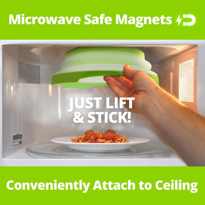 HOVER COVER Magnetic Microwave Splatter Cover - 12-Inch Collapsible - Gray