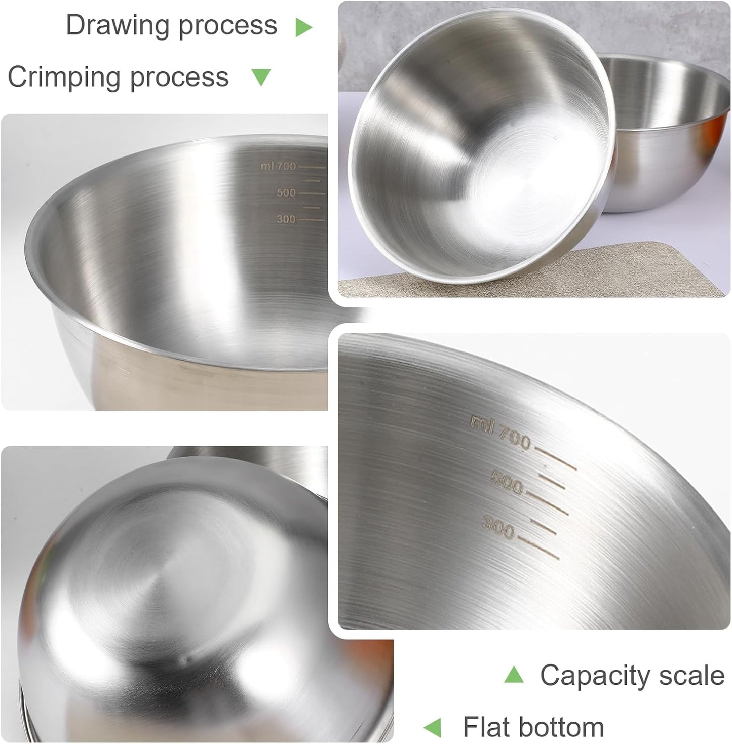 Stainless Steel Bowls 304 Metal Lightweight Unbreakable Dinner Bowls Set Non-Toxin Dishwasher Safe BPA Free and Healthy (8 Pack 24Oz) ﻿