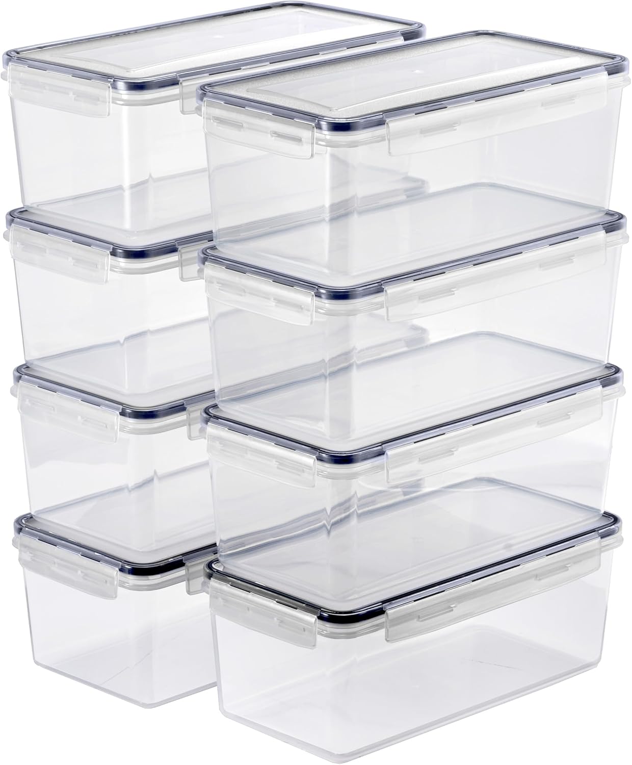 Sorbus Food Storage Containers - Pack of 8 - Air Tight, Four-Way Snap Lids Keeps Food Fresh - Store Cereal, Pasta, Flour, Nuts, Candy - Durable Plastic Kitchen Pantry Bins