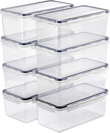 Sorbus Food Storage Containers - Pack of 8 - Air Tight, Four-Way Snap Lids Keeps Food Fresh - Store Cereal, Pasta, Flour, Nuts, Candy - Durable Plastic Kitchen Pantry Bins
