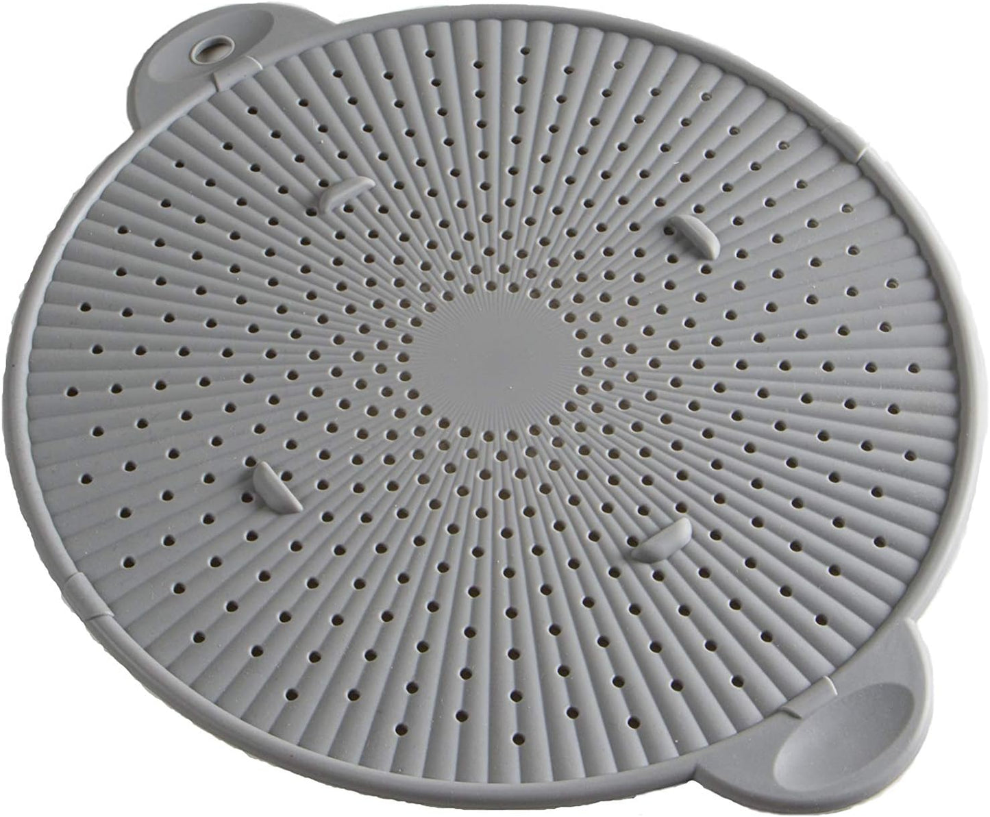 Silicone Splatter Screen, Multi-Use Kitchen Tool, Protect Stovetop and Counters, 3-in-1 Silicone Kitchen Trivet, Splatter Screen, and Colander Lid, Gray