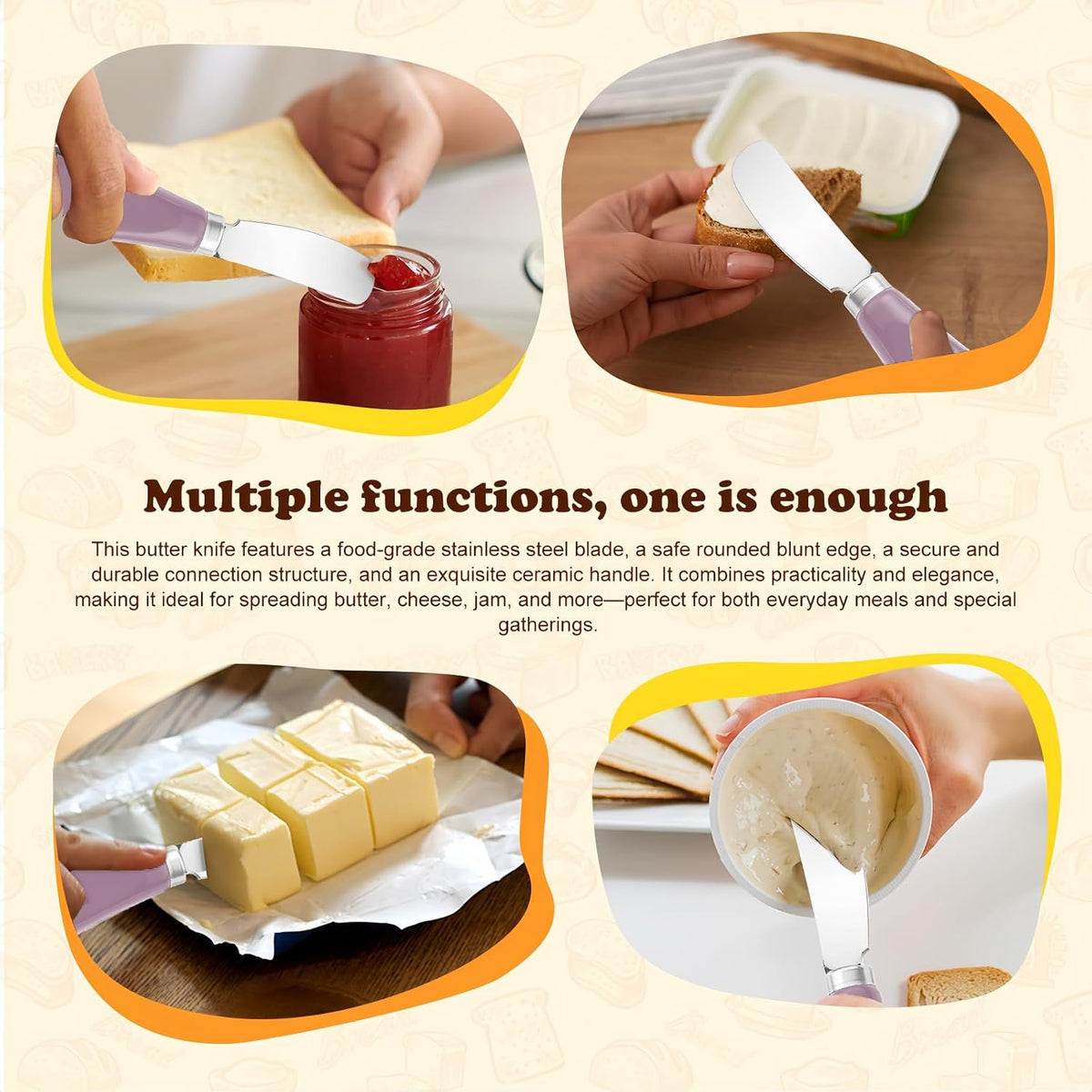 Butter Spreader Knife Set, 2 Pack Butter Knives and Cheese Knives