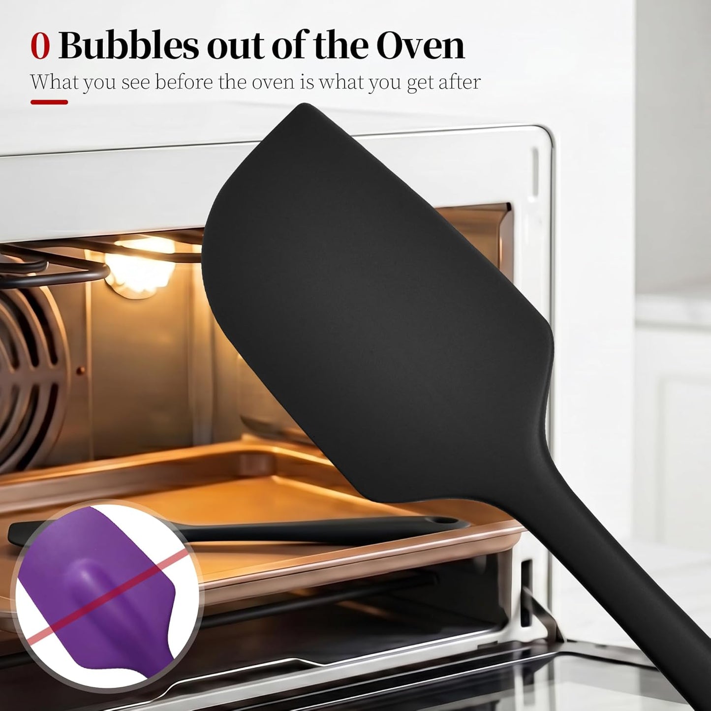 600ºF Heat Resistant Spatula, 11.34 inch High Heat Food Safe Semless Kitchen Silicone Scraper for Cooking Baking Mixing Scraping Stirring Nonstick Cookware Pan Bowl (Aqua Sky)