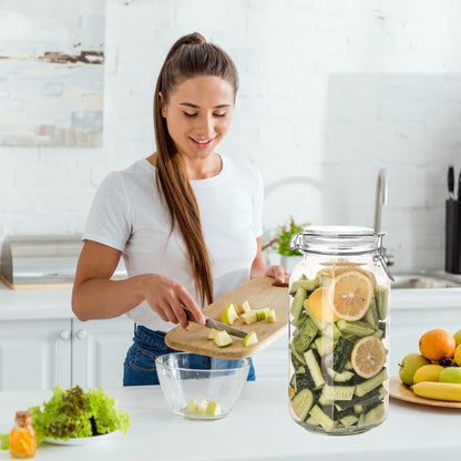 Glass Food Storage Jars 37 oz Set of 6,Glass Storage Containers Clear Glass Food Canister with Bamboo Lid Airtight For Serving Tea, Coffee, Flour, Sugar, Candy, Cookie, Spice and More (Square)