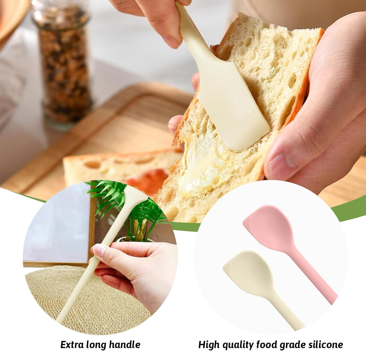 4 Pcs Mini Silicone Spatulas, Jar Spatula Silicone Small Spatulas
