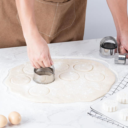 Husfunov Biscuit Cutter Set, Round Cookie Cutters with Handle