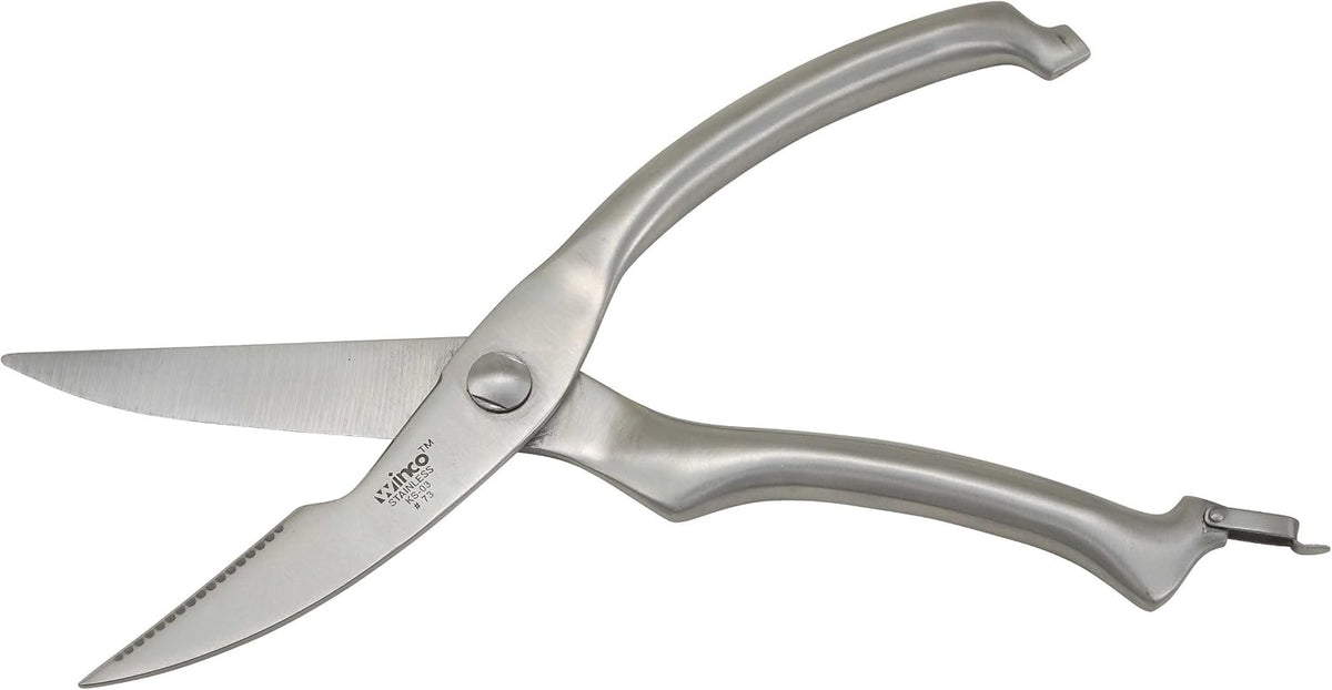 Winco 7 3/4" Black Herb Stainless Steel Shears, Five Blades, and Handle
