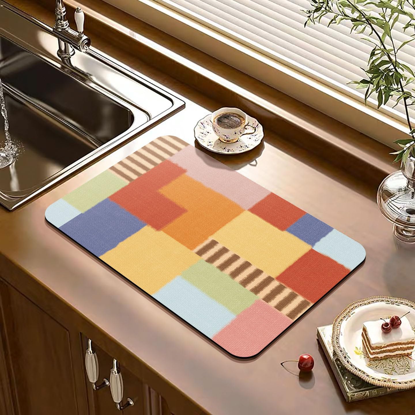 23.62” x 15.75” Non-Adhesive Mulitcolor Non-Slip Cutting Board Mat, Multi-Purpose Chopping Boards Pad for Chefs & Home Cooks Kitchen (Green)