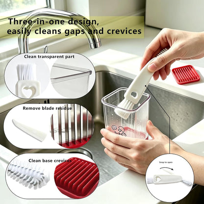 Fruit Slicer Cup for Strawberry, Banana, Egg with Cleaning Brush