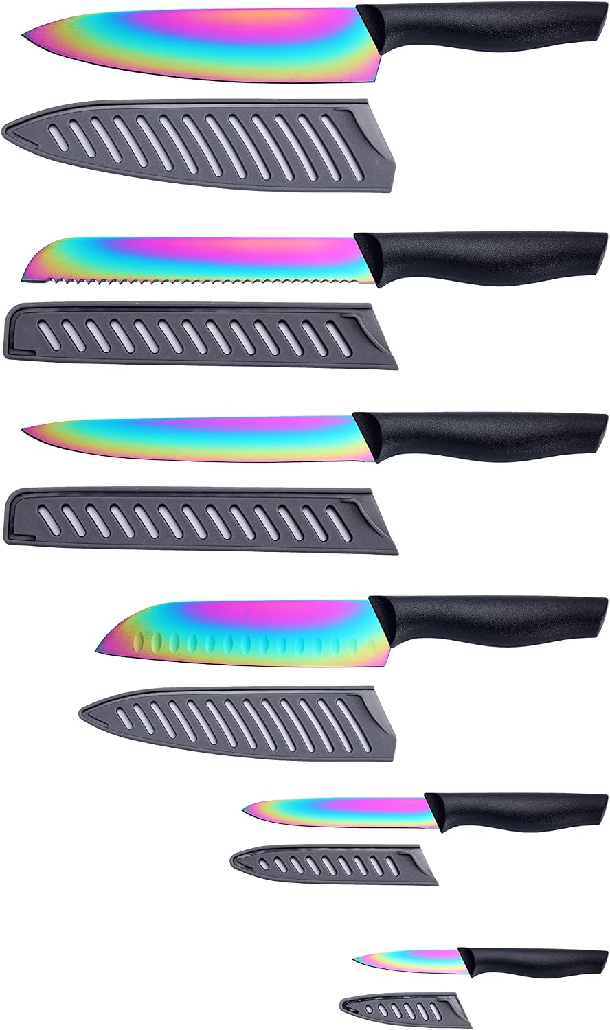 Marco Almond Kitchen Knife Set Chef Knife Set Black