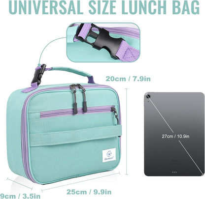 Genteen Lunch Box Kids, Insulated Lunch Bag Kids Boys Girls Back to School, Soft Lunch Box for Men Reusable Lunchbox for Office,Outdoor,School (Black)