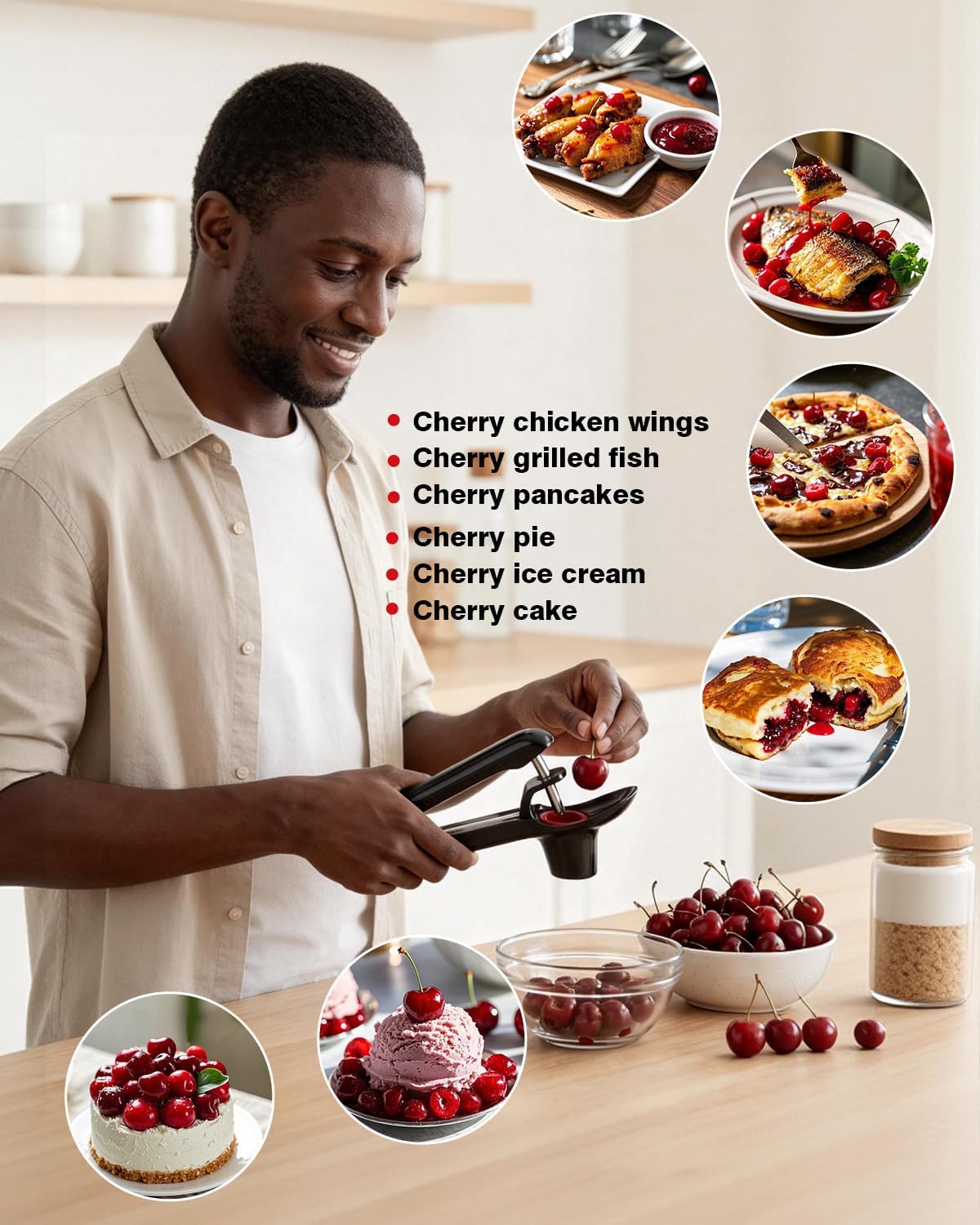 Cherry Pitter, Cherry Pit Remover Tool Cherries Corer Pitter for Cherry Jam