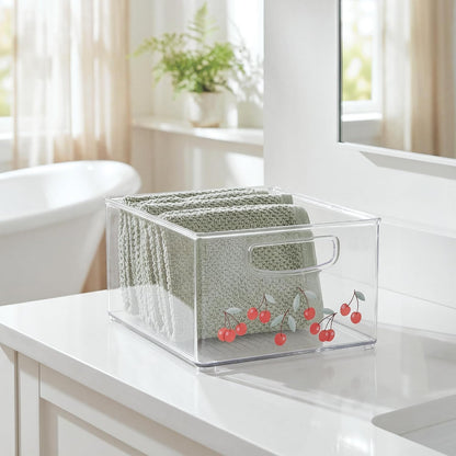 iDesign Stackable Clear Plastic Bin - Kitchen Organizers and Storage for Fridge and Pantry, 2-Pack