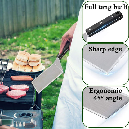 Leonyo Stainless Steel Hamburger Spatulas Turner Heavy Duty, 2 Pack