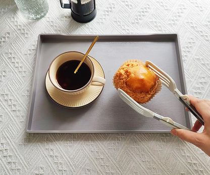 White Serving Tray (13.5 x 9.6 inch) for Serving Accessory, Elegant & Stackable Plastic Tray for Spa, Coffee, Drinks, Tea, Bar, Party, Seasoning, Perfume and Display Use.