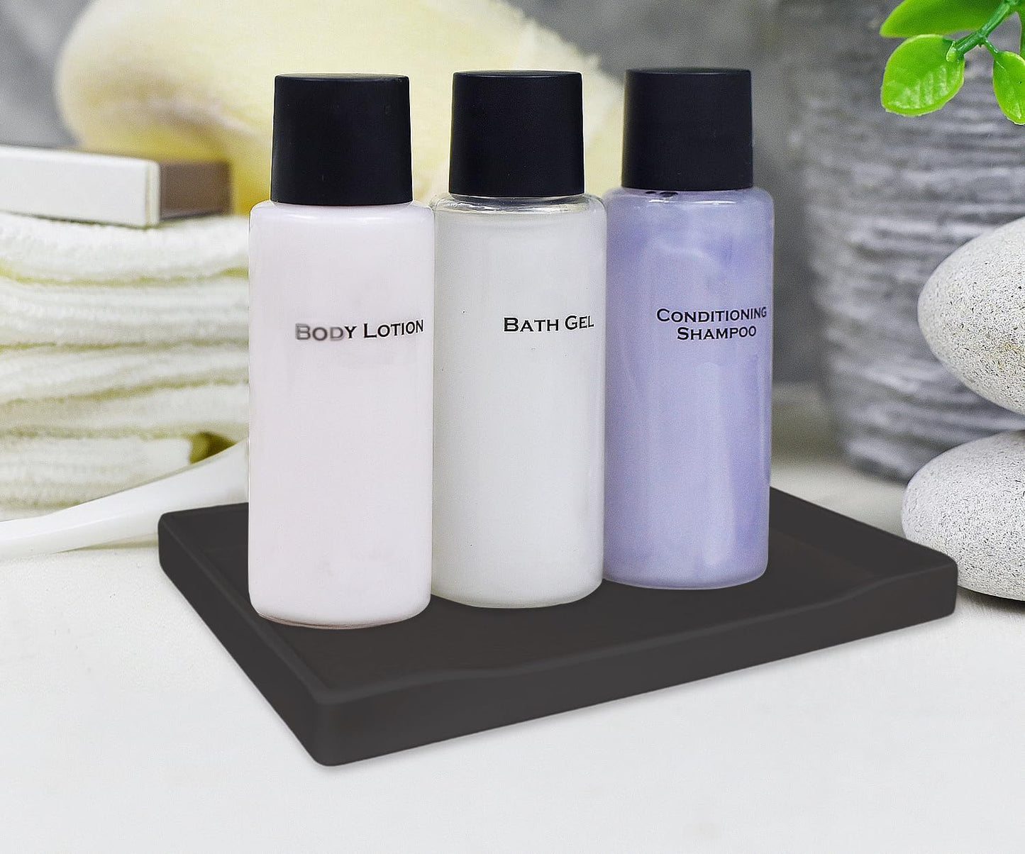 White Serving Tray (13.5 x 9.6 inch) for Serving Accessory, Elegant & Stackable Plastic Tray for Spa, Coffee, Drinks, Tea, Bar, Party, Seasoning, Perfume and Display Use.