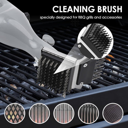Portable Steam Grill Brush, Portable Stainless Steel BBQ Cleaner for Cast Iron, Ceramic Grills for Outdoor