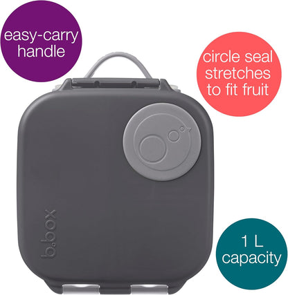 b.box Mini Lunch Box 2-Pack, Leak Proof Bento Box for Kids, 3 Compartment Snack Containers Ages 3+, Lunchbox for Daycare + School, Dishwasher Safe, BPA-Free, PFAS-Free, 4.25 Cup - Blue + Green