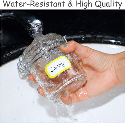 Outus 320 Pcs Waterproof Removable Labels with Makers Pen Self Adhesive Label Stickers for Water Bottles Spice Food Containers Jars Pantry Restaurant Storage(Colorful)