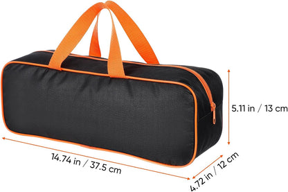 BBQ Tool Bag: Portable Grill Accessories Storage Tote for Grill Utensils Set, Large Capacity Oxford Tool Organizer for Outdoor Picnic, Camping & BBQ Party, 14.76 x 5.11 x 4.72 Inches