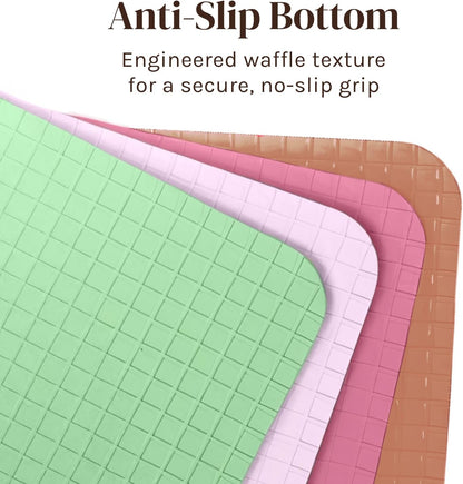 Extra Thick Flexible Plastic Cutting Board Mats, Set of 6 for Kitchen, BPA Free, Non-Slip Waffle Back, Dishwasher Safe Cutting Boards, Color Coded with Food Icons, 15x12 Inch - Cooler Kitchen