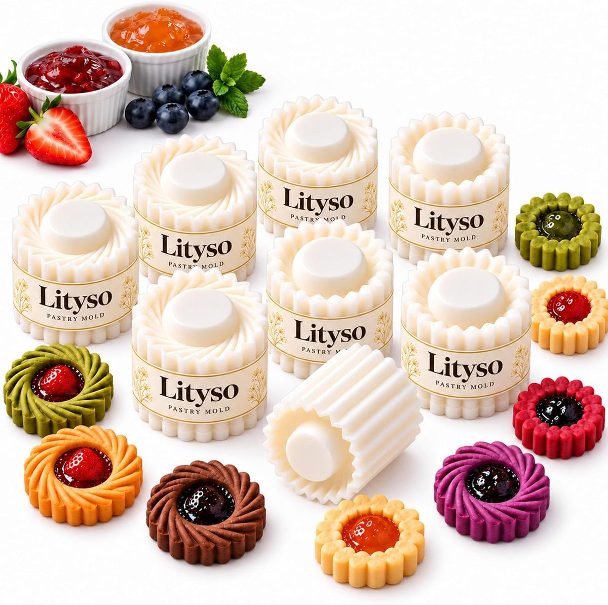 Sunflower Patterned Round Hand-Press Mooncake Double Ended Pastry Mold