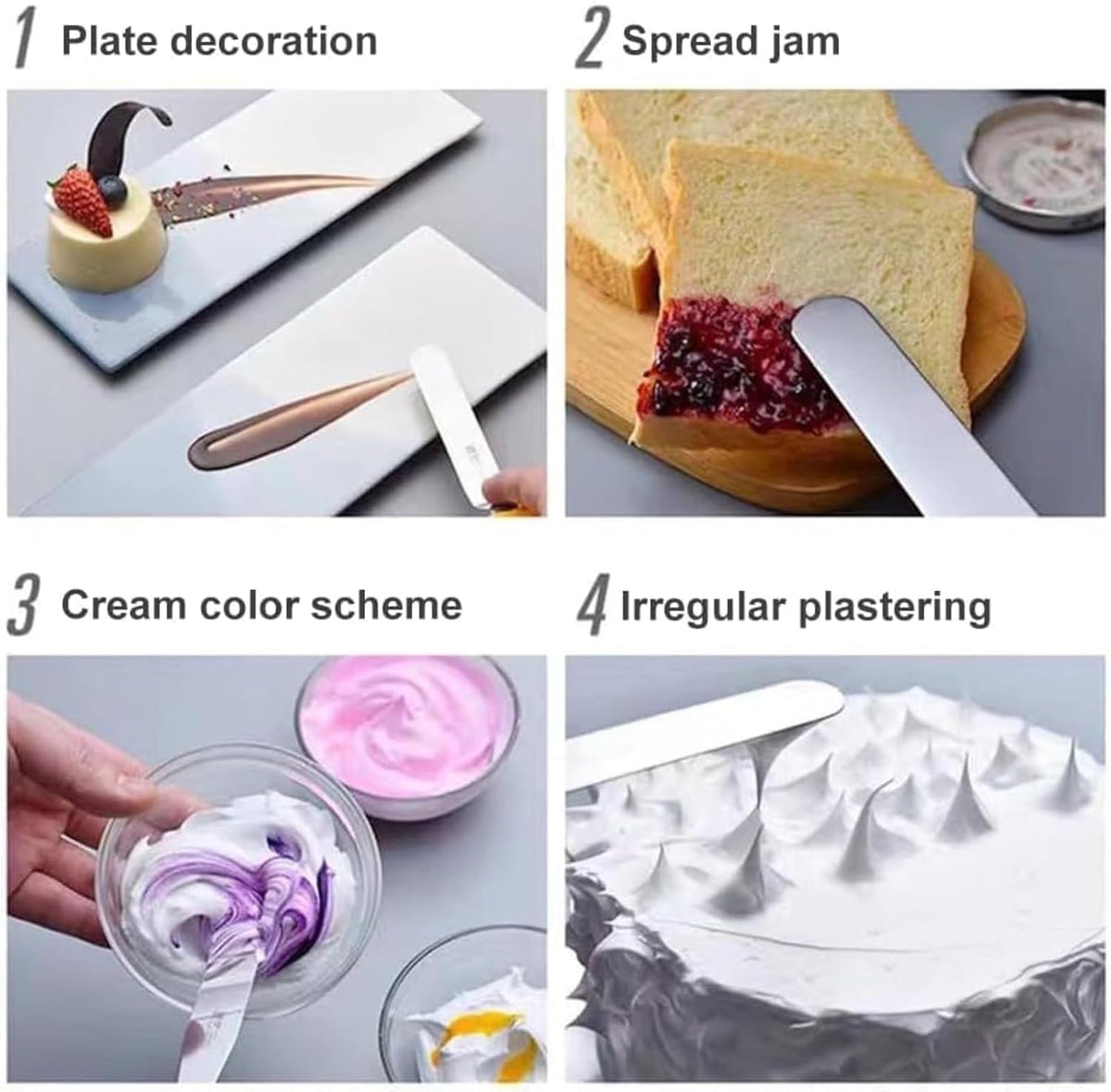 Stainless Steel Offset Spatula Frosting Smoother Cake Spatulas - 2 pack