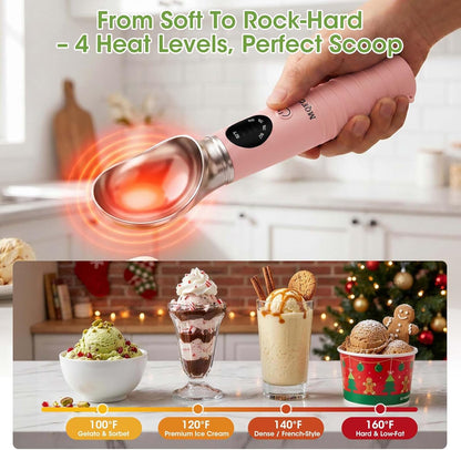 Heated Ice Cream Scoop with Removable Head – Dishwasher Safe