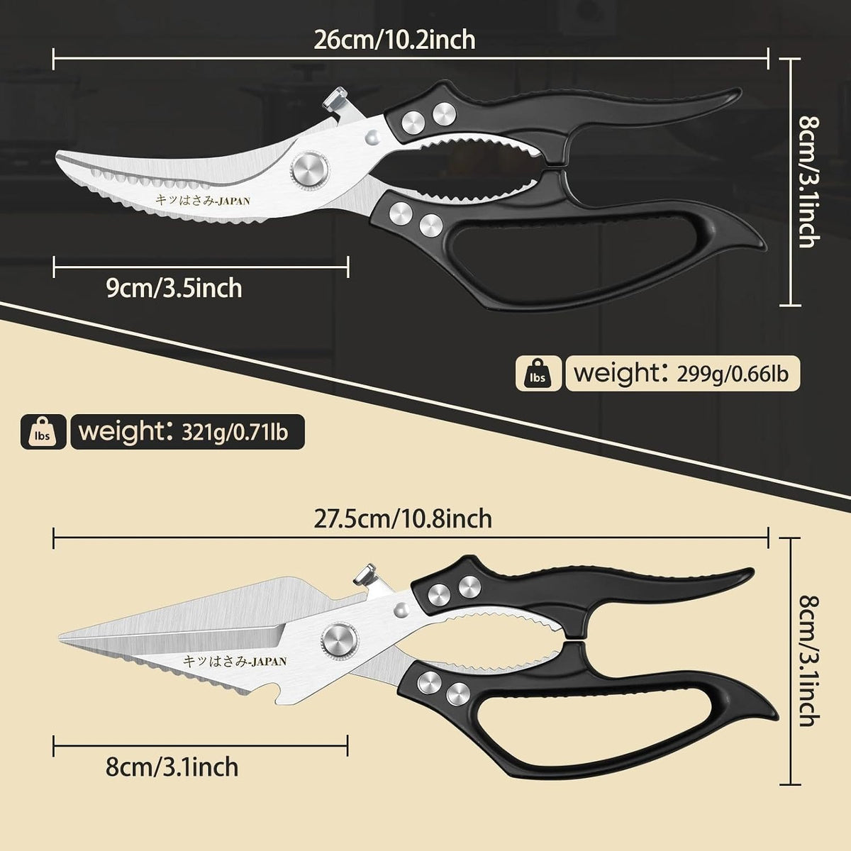Freelander Kitchen Scissors Set - All Purpose Heavy Duty Poultry Shears