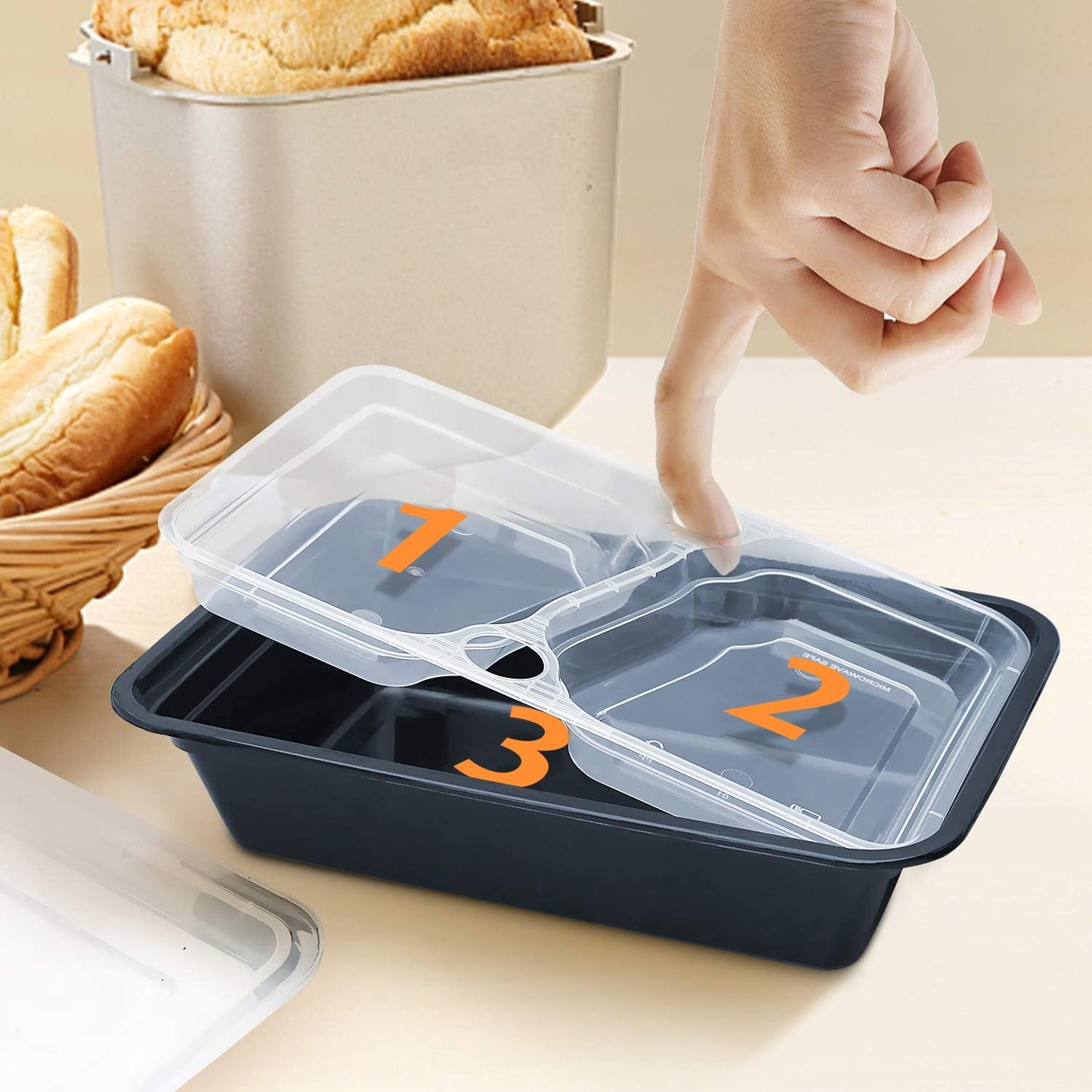 Enther Meal Prep Containers Single Lids Food Storage Bento BPA Free | Stackable | Reusable Lunch Boxes, Microwave/Dishwasher/Freezer Safe Portion Control (28 oz), 12 Pack 1 Compartment