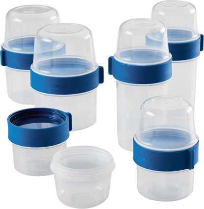 LOCK & LOCK LocknLock Easy Essentials Twist Two Way Food Storage Container, BPA-Free/Dishwasher Safe, 10-Piece Set, Clear